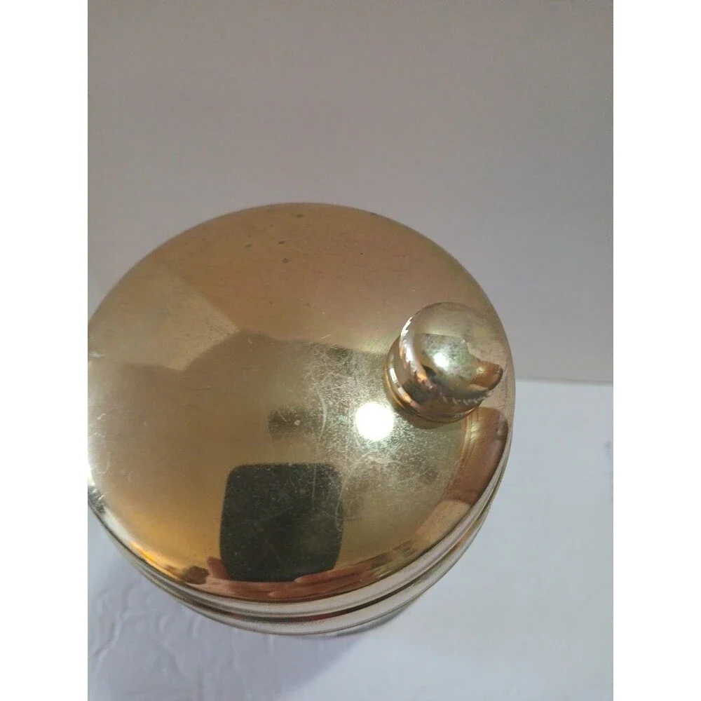 Vintage PHEASANTS HUNTING CLEAR GLASS COCKTAIL SHAKER 1960s Chrome Lid